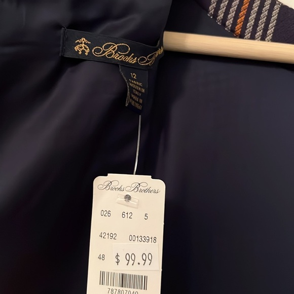 Brooks brothers Navy Plaid Dress Size 12 - Picture 5 of 5